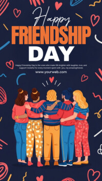 Purple Joyful Happy Friendship Day, Instagram Story template