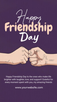 Purple Joyful Happy Friendship Day Instagram Story template