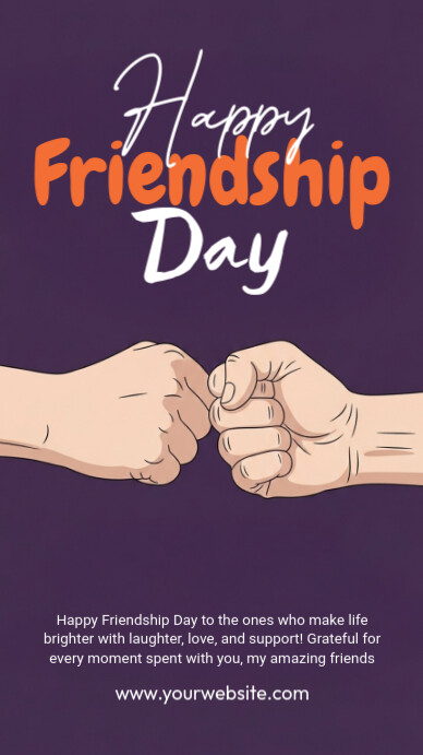 Purple Joyful Happy Friendship Day Instagram Story Instagram-verhaal template