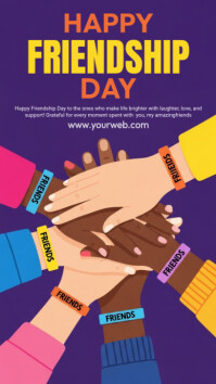 Purple Joyful Happy Friendship Day Instagram Story template