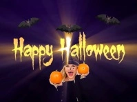 Purple Joyful Happy Halloween Yard Sign template