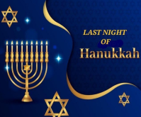 Purple Joyful Happy Hanukkah  Medium Rectangle template