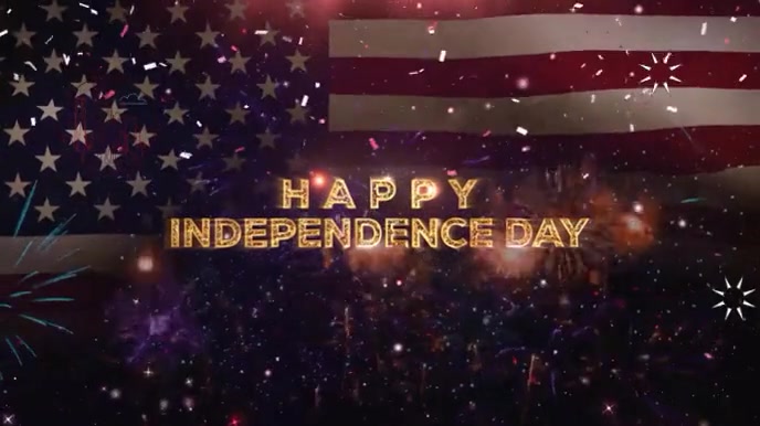 Purple Joyful Happy Independence Day  Digital Display (16:9) template