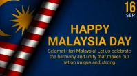Purple Joyful Happy Malaysia Day  Digital Dis Digitalanzeige (16:9) template