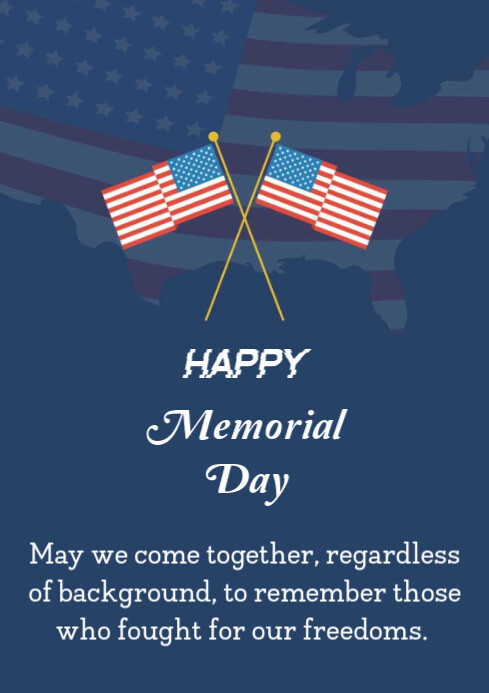 Purple Joyful Happy Memorial Day A4 Template | PosterMyWall