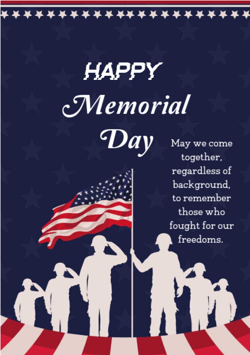 Purple Joyful Happy Memorial Day  A4 template