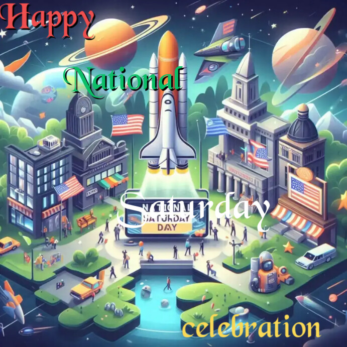 Plantilla de Purple Joyful Happy National Saturday Instagram Post ...