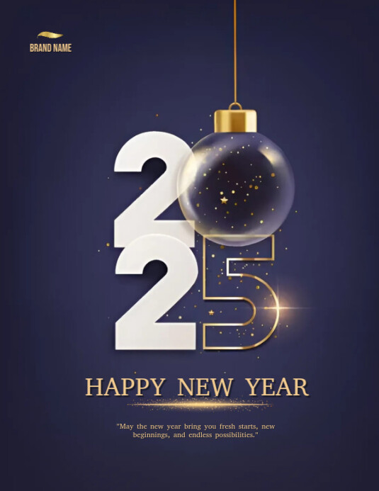 Purple Joyful Happy New Year 2025 Flyer (us Letter) Template | PosterMyWall