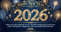 Purple Joyful Happy New Year 2026 Facebook Shared Image template