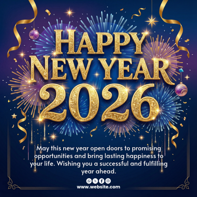 Copy of Purple Joyful Happy New Year 2026 Instagram Post | PosterMyWall