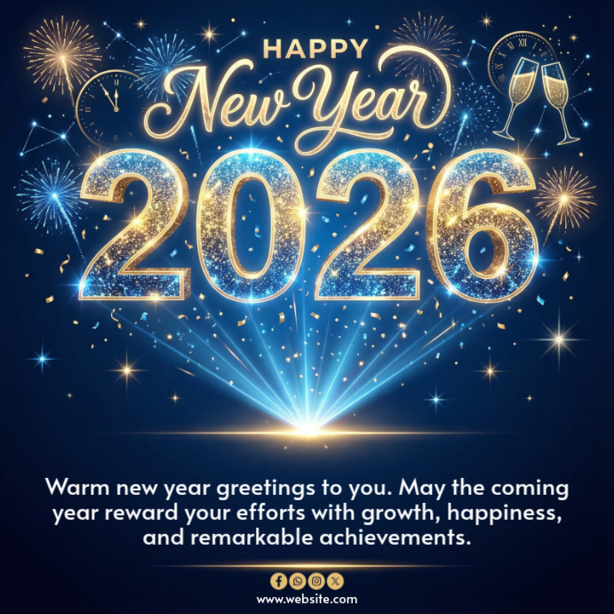 Purple Joyful Happy New Year 2026 Instagram Post Template | PosterMyWall