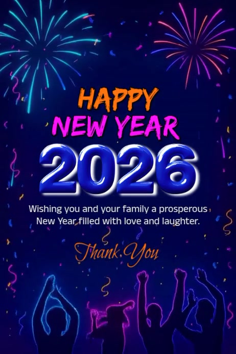 Purple Joyful Happy New Year 2026 Poster Template | PosterMyWall