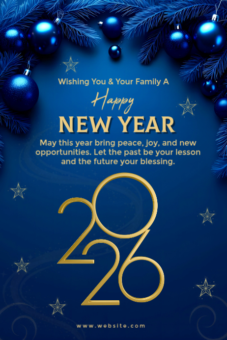 Purple Joyful Happy New Year 2026 Wishes Poster Template | PosterMyWall