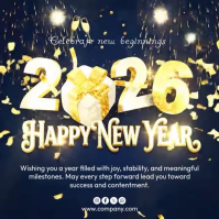 Purple Joyful Happy New Year Instagram Post template