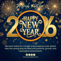 Purple Joyful Happy New Year Instagram Post template