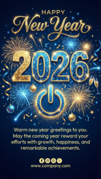 Purple Joyful Happy New Year Instagram Story template