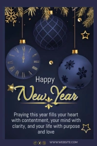 Purple Joyful Happy New Year Template Pinterest Graphic