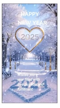 Purple Joyful Happy New Year Wishes  Facebook Story template