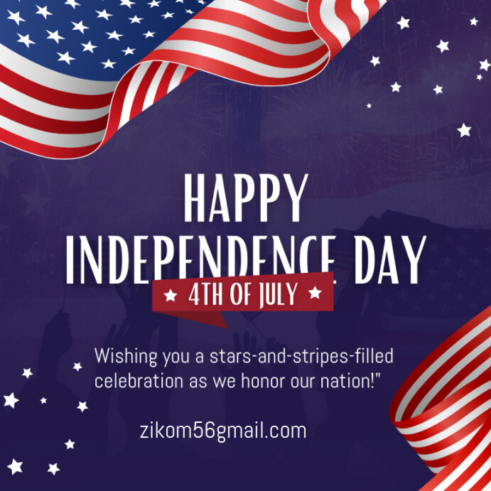 Purple Joyful Happy Usa Independence Day  Instagram Post template