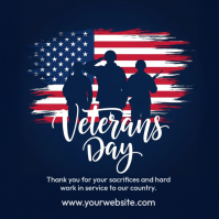 Purple Joyful Happy Veterans Day Instagram Post template