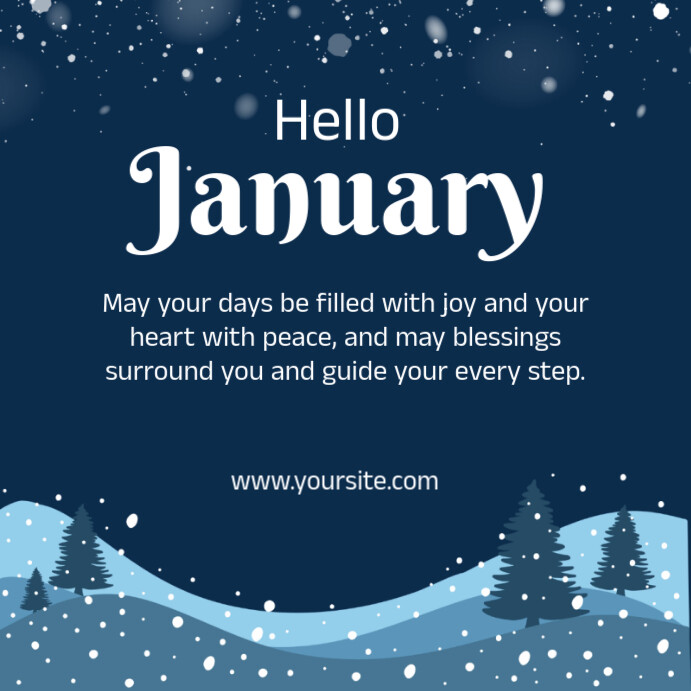 January Posts Purple Joyful Hello January Instagram Post Template | PosterMyWall