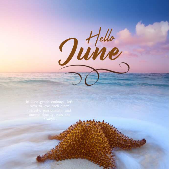 Modèle Purple Joyful Hello June Instagram Post | PosterMyWall