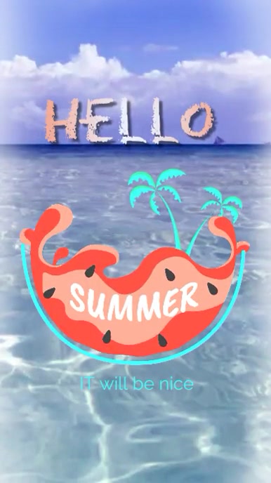 Purple Joyful Helo Summer Digital Display (9: 数字显示屏 (9:16) template