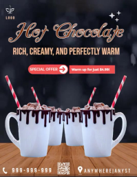 Purple Joyful Hot Chocolate Flyer (us Letter) 传单(美国信函) template