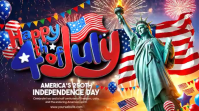 Purple Joyful Independence Day Celebration Digital Display Video template