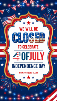 Purple Joyful Independence Day Closure Announcement Instagram Story template