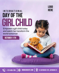 Purple Joyful International Day Of The Girl Child Instagram Portrait template