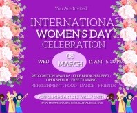 Purple Joyful International Women's Day Medium Rectangle Mellemstort rektangel template