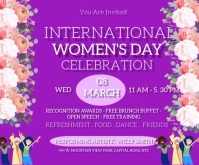 Purple Joyful International Women's Day Medium Rectangle Persegi Panjang Sedang template
