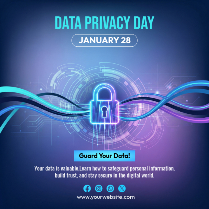 Purple Joyful January 28 Data Privacy Day Instagram Post Template ...