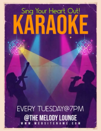 Purple Joyful Karaoke Night Flyer Video template