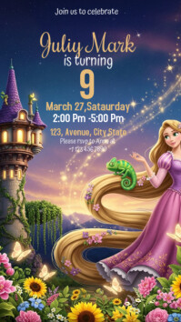 Rapunzel Birthday Invitation Template Instagram Story