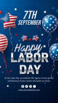 สีม่วง Labor Day Celebration Instagram-verhaal Template