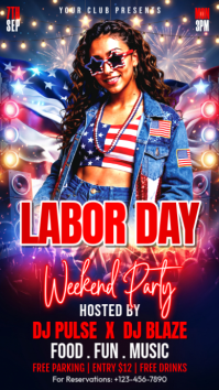Purple Labor Day Weekend Party Instagram Story Template