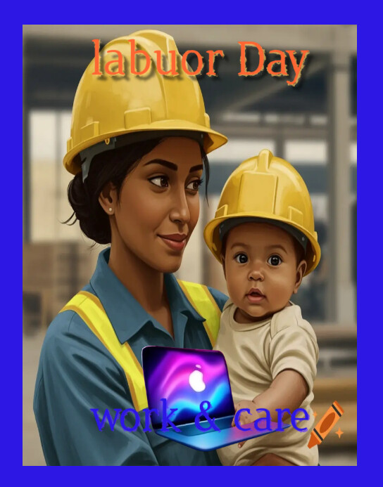 Purple Joyful Labour Day Poster/wallboard Plakkaat/Muurbord template