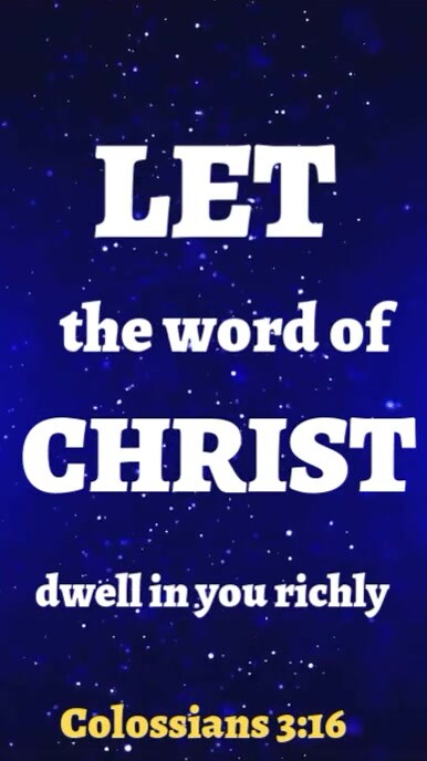 Purple Joyful Let The Word Of Christ Dwell In You Richly  Instagram Reel template