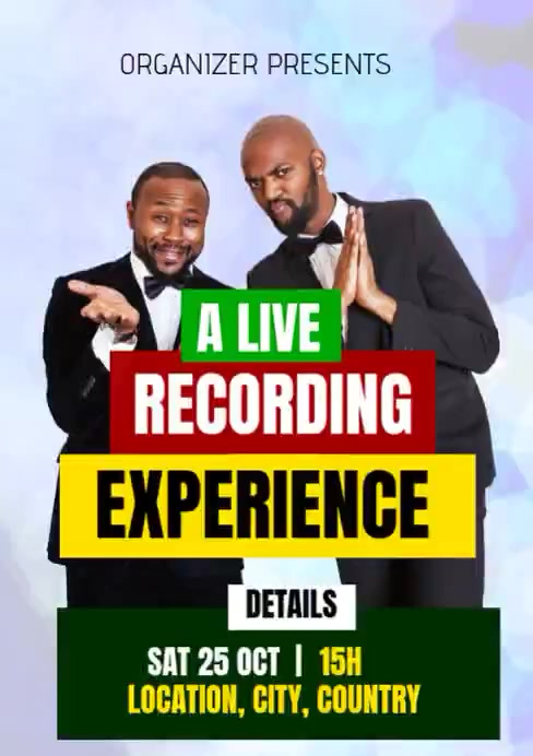 Purple Joyful Live Recording Event A3 Video Template | PosterMyWall