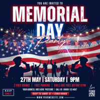 Purple Joyful Memorial Day Party Instagram Post template