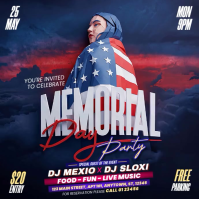 Purple Joyful Memorial Day Party Square Video Quadrado (1:1) template