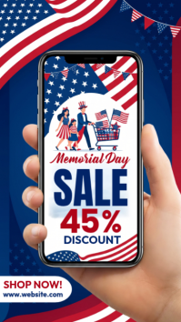 Purple Joyful Memorial Day Sale Instagram Story template