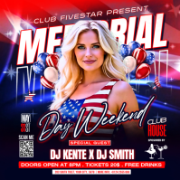 Purple Joyful Memorial Day Weekend Party Instagram Post Instagram-Beitrag template