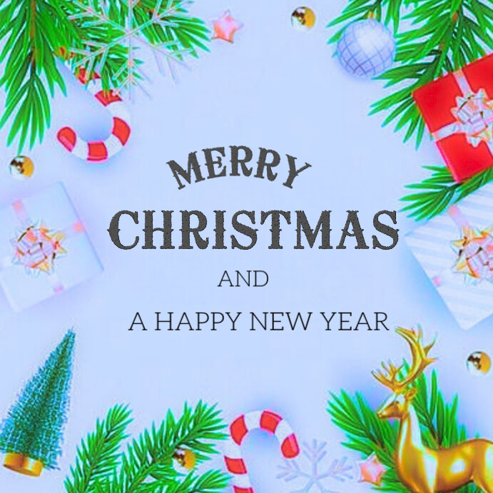 Purple Joyful Merry Christmas And Happy New Year Instagram Post Templat ...