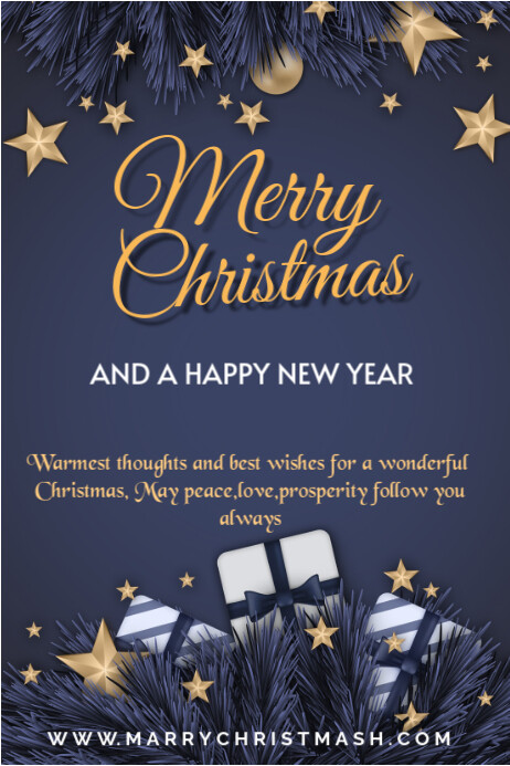 Copy of Purple Joyful Merry Christmas Happy New Year Poster template ...