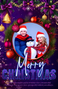 Пурпурный Christmas Greeting Tabloid Template