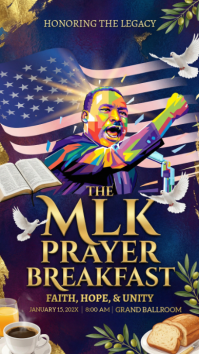 Purple Joyful Mlk Prayer Breakfast Flyer Instagram Story template