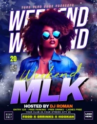 Purple Joyful Mlk Weekend Party Flyer Poster/wallboard Póster/Tablero template